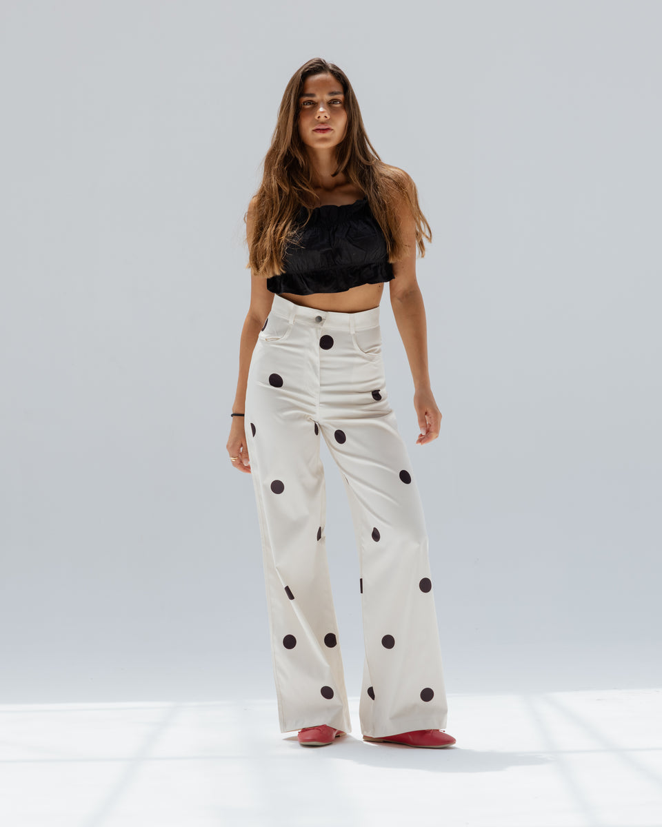 POLKA DOTS WIDE LEG PANTS – AZADOURA