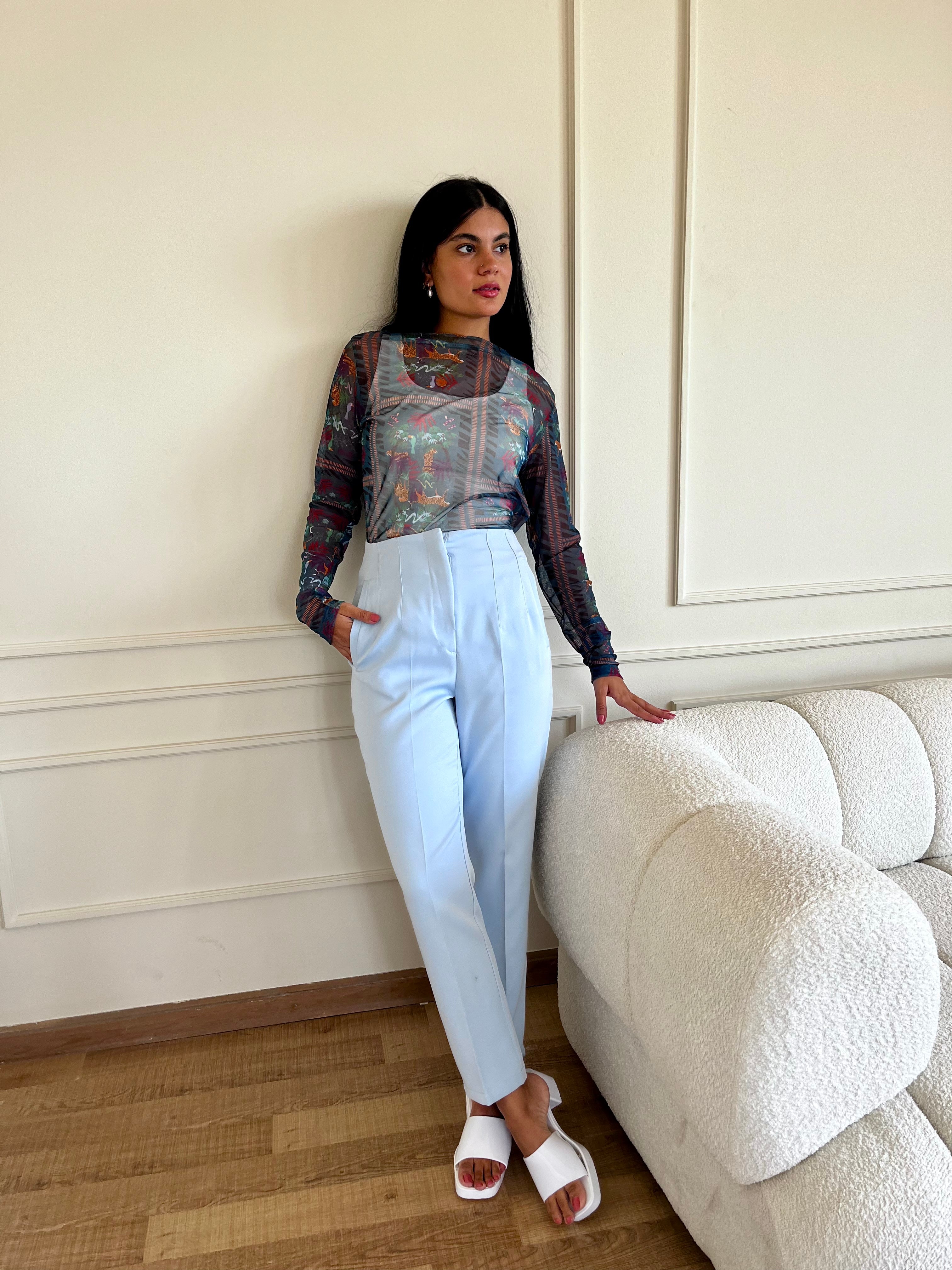 HIGH WAIST PANTS BABYBLUE